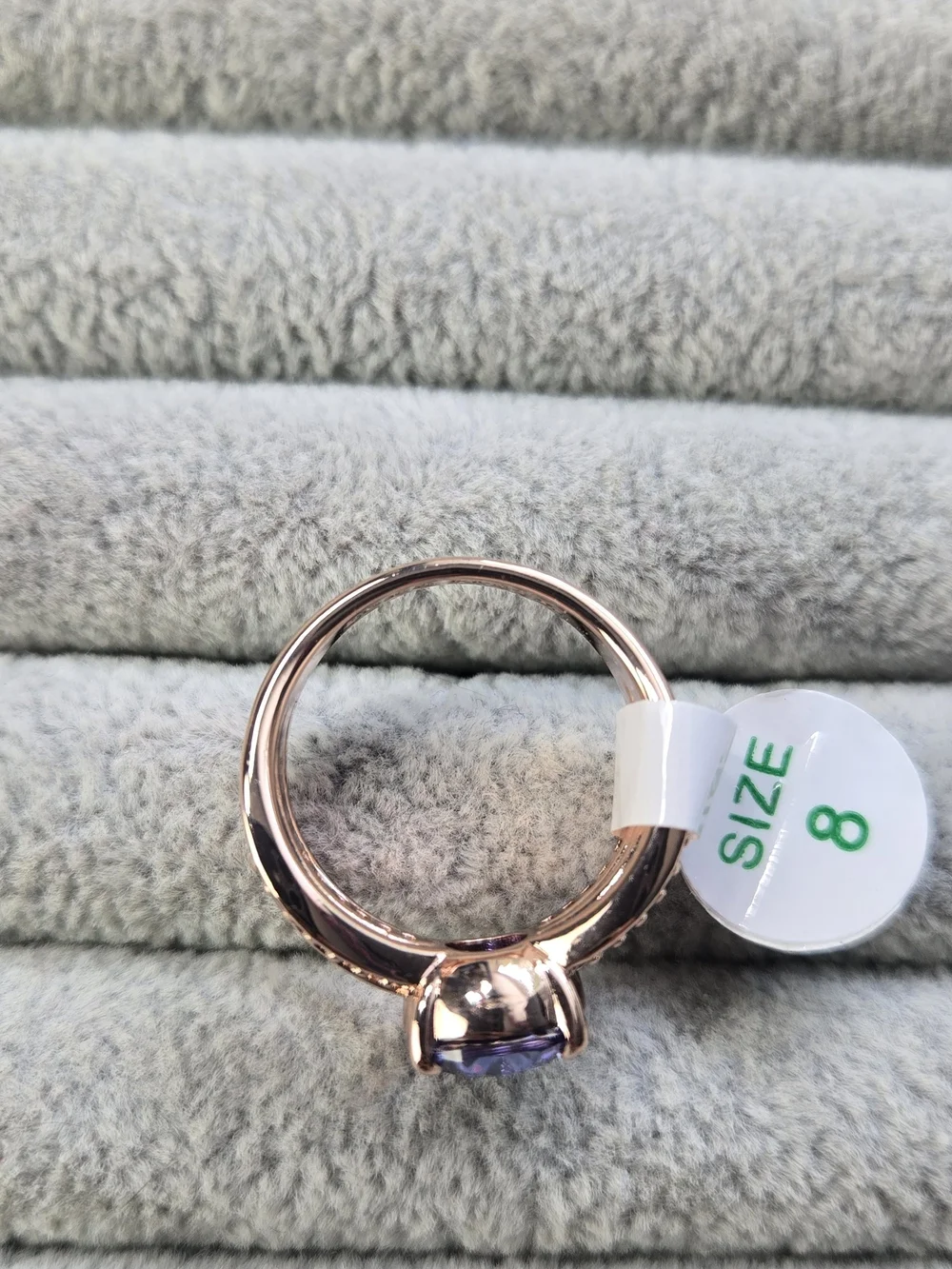 Size 8 Tanzinite Rose Gold Plated December Birthday Bomb Party Ring